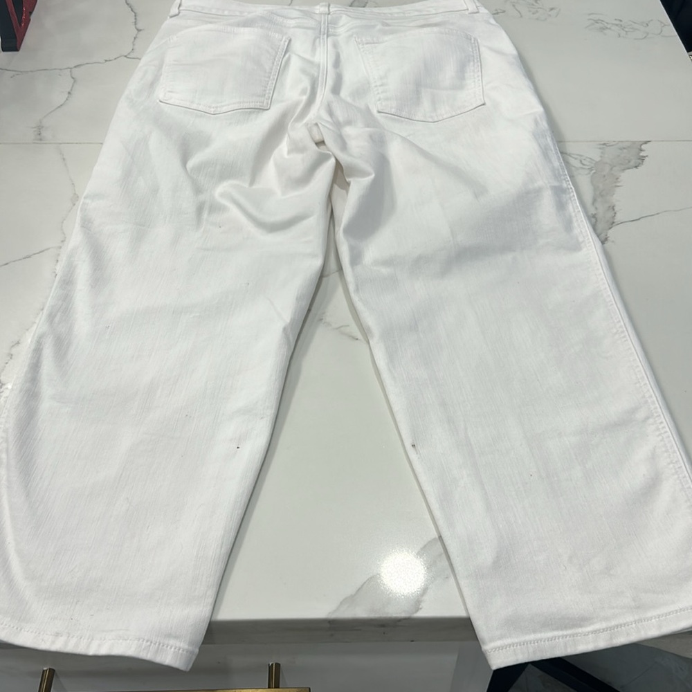 Talbots High Waist Straight Ankle White Jeans. Size 12 - Picture 7 of 14